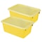 Storex Storage Bin, Yellow, 2 PK 62410U06C - alternate 1